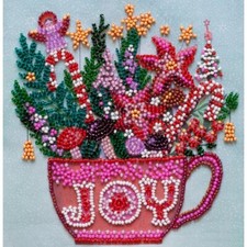 Bead Embroidery Kit Christmas joy Bead stitching DIY Abris Art