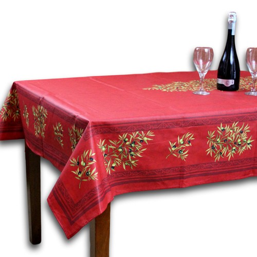 Wipeable Tablecloth 60x98 Stain Resistant French Provencal Acrylic Coated Olives - Picture 3 of 21