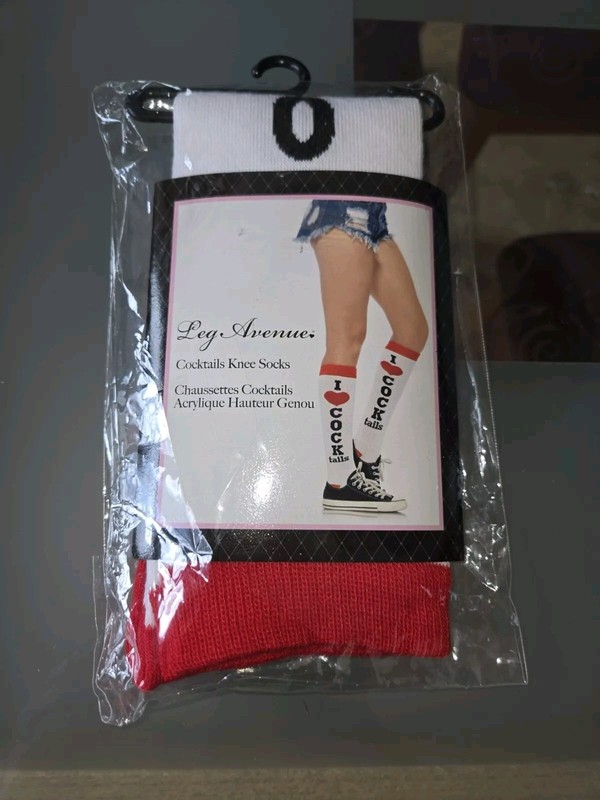 Leg Avenue I Love Cocktails Knee High Novelty Socks