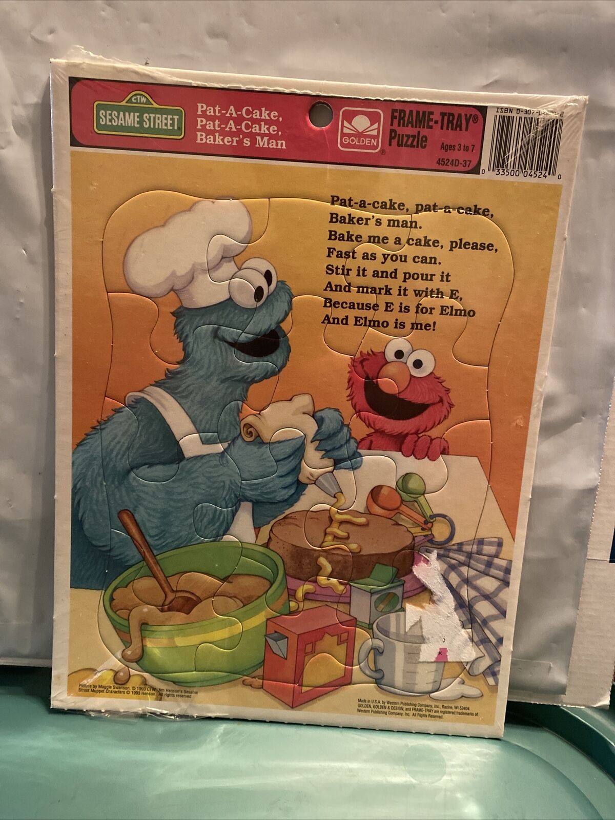 Vintage 1993 Sesame Street Cookie Our shop most popular Monster And Pu OFFicial site Frame Tray Elmo