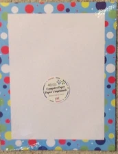 Computer Printer Paper Blue Bubble Dot Border 40 Sheets 8.5x11 Stationary
