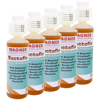 WAGNER SPEZIALSCHMIERSTOFFE Bactofin Benzin-Stabilisator 5x250 ml Tankrostschutz