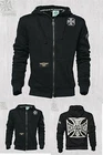 WEST COAST CHOPPERS CROSS PANEL ZIP HOODIE DOUBLE LAYERED HOOD *BRAND NEW*