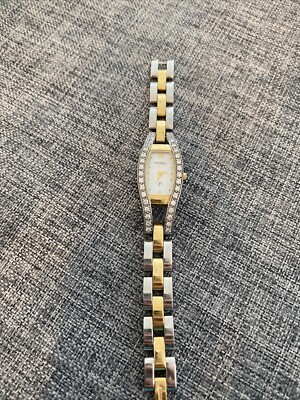 FOSSIL Two Tone Rhinestone ES-9361 Watch New Battery | eBay