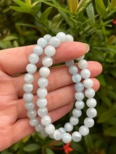 Grade A  Aquamarine Bead Bracelet 6-8mm, Genuine Aquamarine Gemstone Bracelet