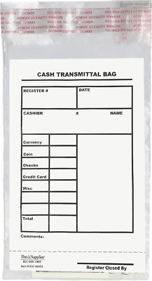 Tamper-Evident Cash Bags 6x9 - 500 Clear Polyurethane for Currency & Checks