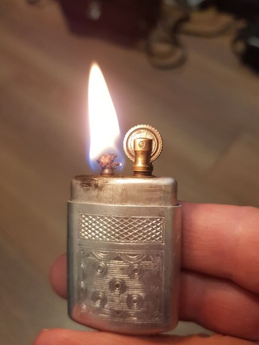 Vintage French Aluminum Petrol Lighter — Working — Art Deco Style 1940s - 第 1/7 張圖片