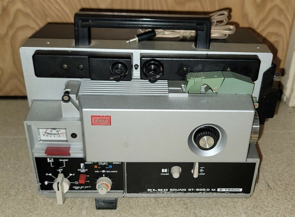 Elmo ST-600 D 2-Track Super 8mm Sound Projector As Is