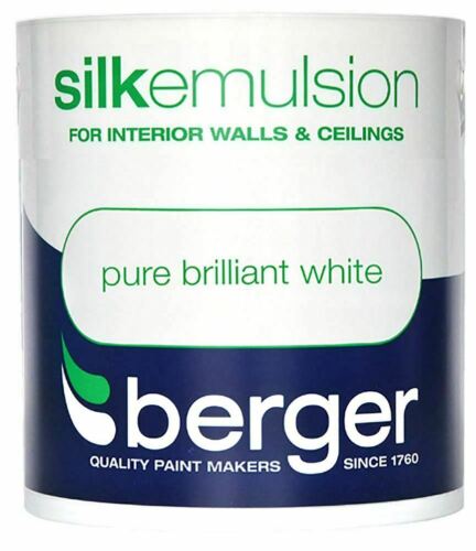 Berger Silk Pure Brilliant White Emulsion Paint Walls & Ceilings 1L - Picture 1 of 1