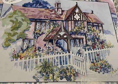 ROSE COTTAGE - CANDAMAR EMBELLISHED CROSS STITCH KIT - NEW, QUICK STITCH