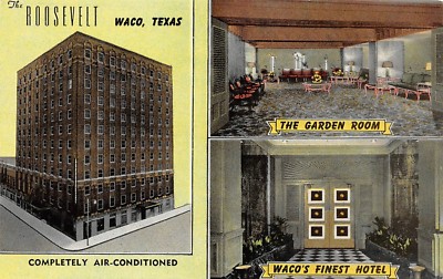 The Roosevelt Hotel Waco's Finest Hotel Multi Views Waco,TX Vtg Chrome Postcard