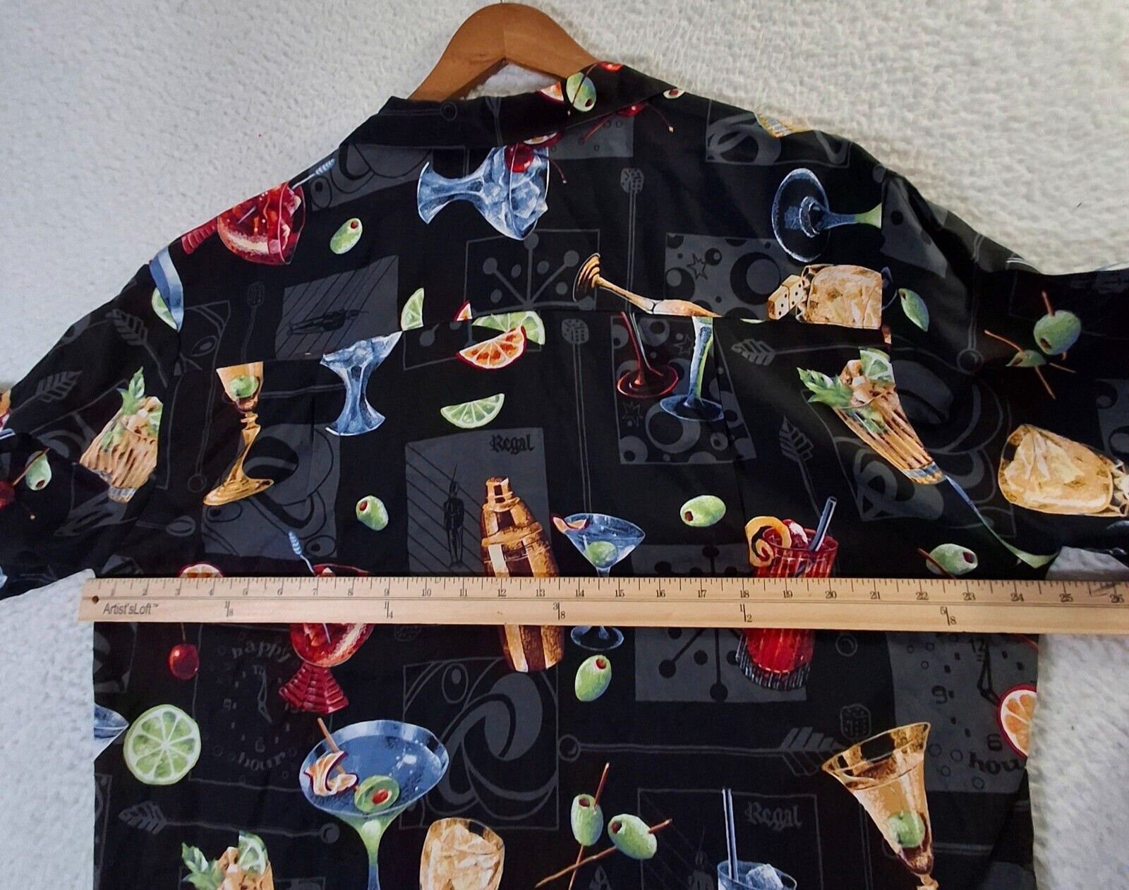 Paradise Found Black Hawaiian Shirt Men's XL Short Sleeve Margarita Cocktails