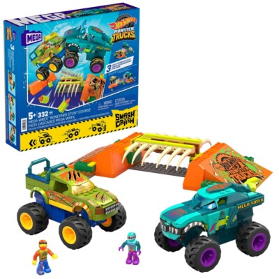 MEGA HOT WHEELS MONSTER TRUCKS MEGA-WREX KNOCHEN CRASH STUNTBAHN NEU OVP