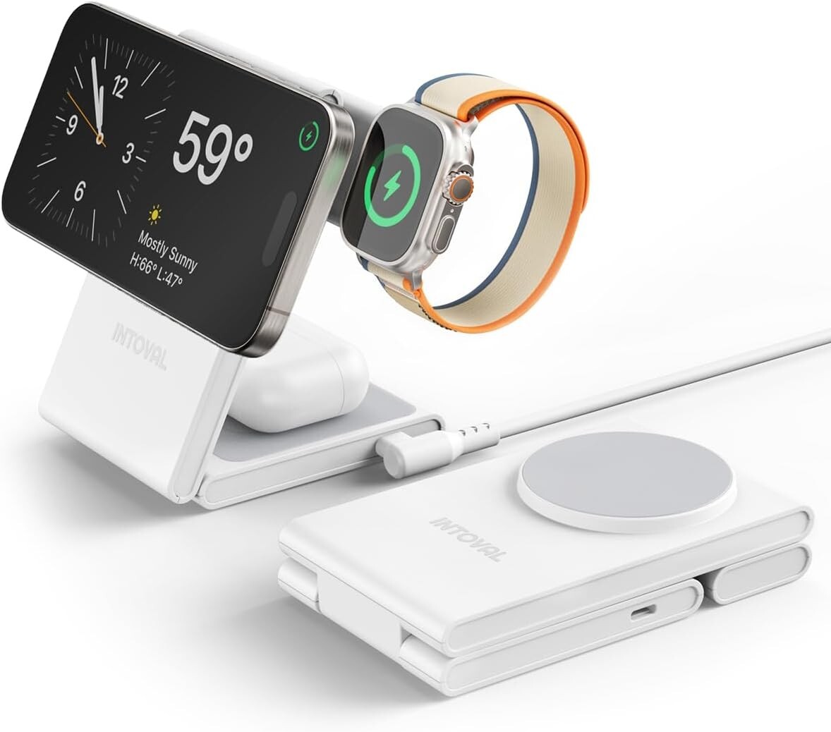 3-in-1 Magnetic Charging Station Trio Standby Foldable Charging Dock for iPhone