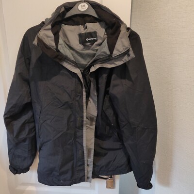 SPRAYWAY Hydro/Dry Black Alver Windbreaker Jacket size Uk M Full Zip. Peak Hood