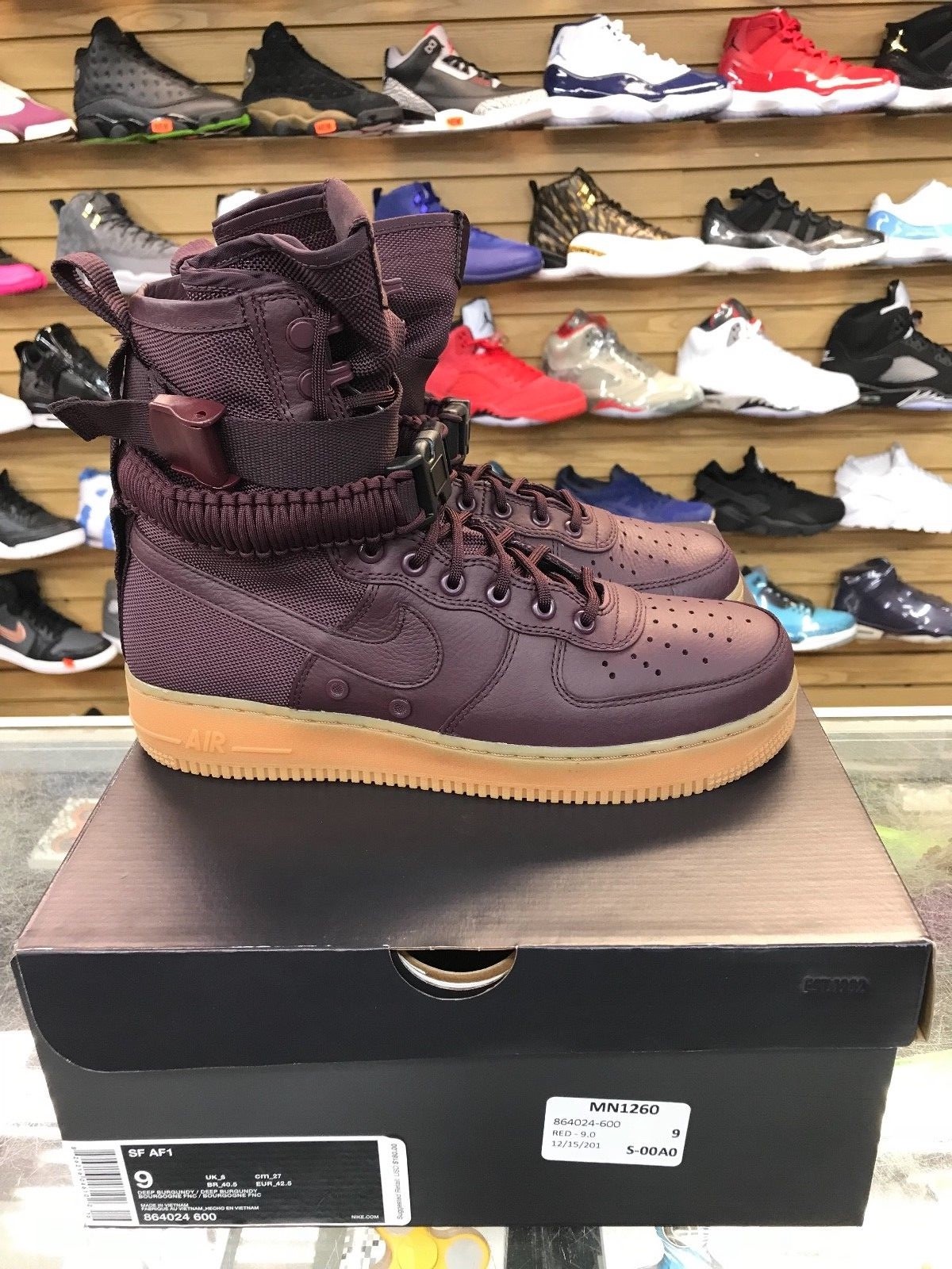 sf air force 1 high deep burgundy