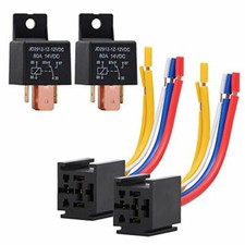 2 Packs Relay with Harness Truck Motor Heavy Duty 5-Pin 80A 12V Relay Relay
