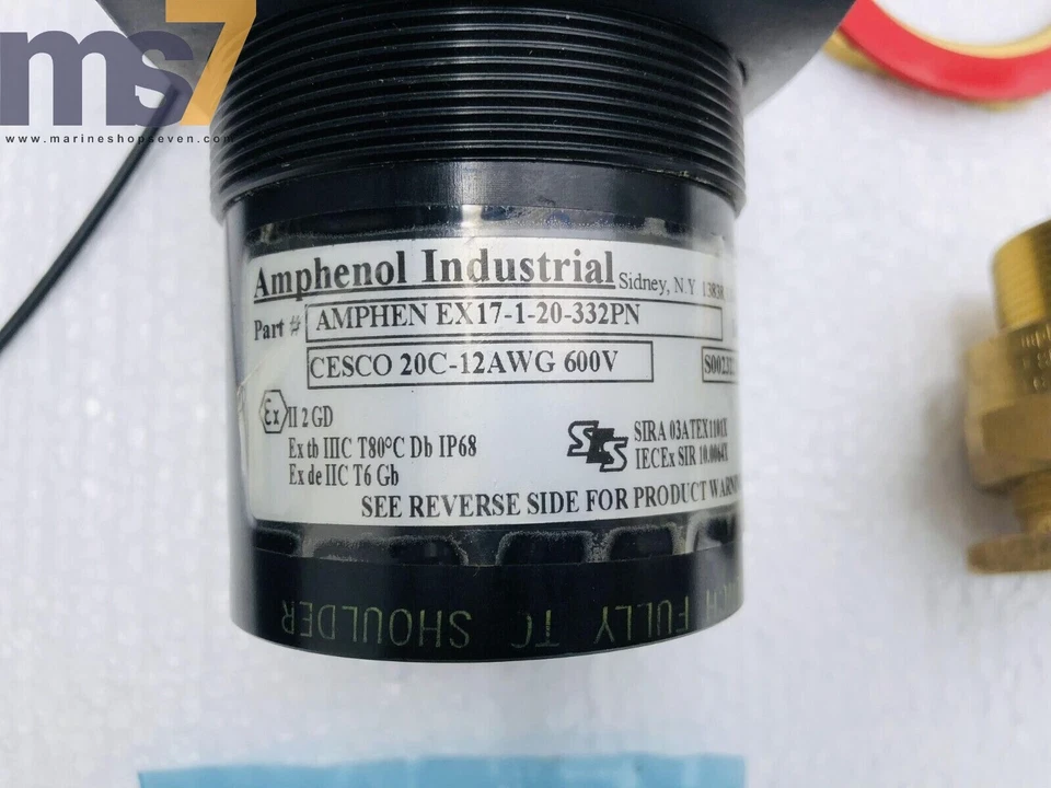 CONECTOR A PRUEBA DE EXPLOSIONES AMPHENOL INDUSTRIAL AMPHEN EX13-3-C-20-332SN #NUEVO Foto 3 de 4
