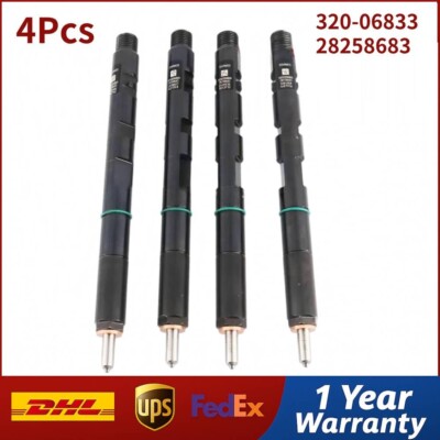 4PCS Common Rail Fuel Injector 28258683 320-06833 For JCB Engine JS220 Excavator