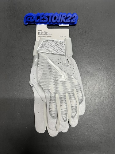 NIKE ALPHA ELITE BATTING GLOVES BASEBALL WHITE PLATINUM [FB2310-123] SZ L - 第 1/2 張圖片