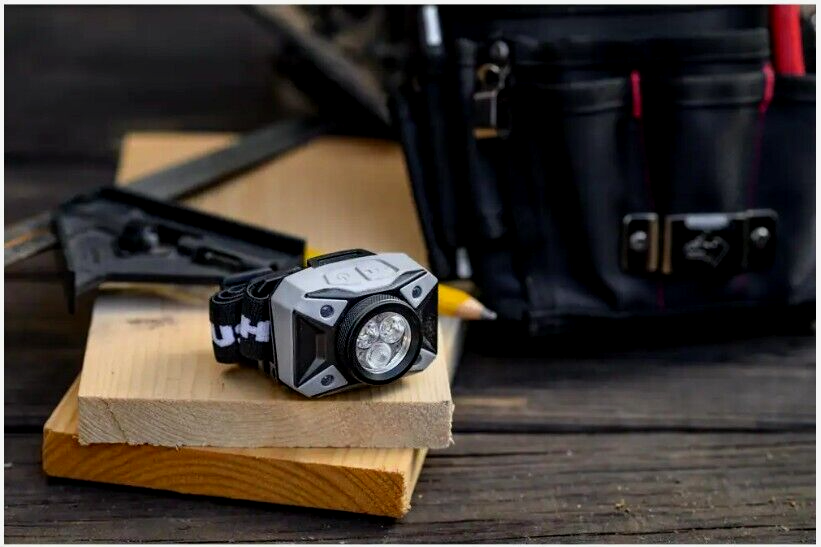 Husky Dual Beam LED Headlamp Includes 3 AAA Energizer Batteries 500