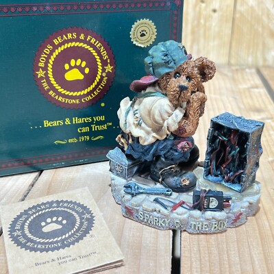 Boyds Bears Sparky & The Box - Electrician Bearstone - New in box
