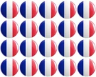 20 x France Flag BUTTON PIN BADGES 25mm 1 INCH (French Republic)
