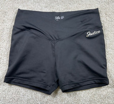 Justice Girls Size M 10 Black Pull-On Shorts Yoga Athletic