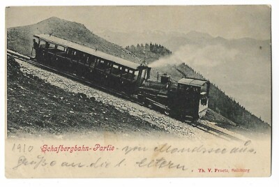 Austria Old Postcard Train Railway Schafbergbahn Austrian Mountain Railway 1910