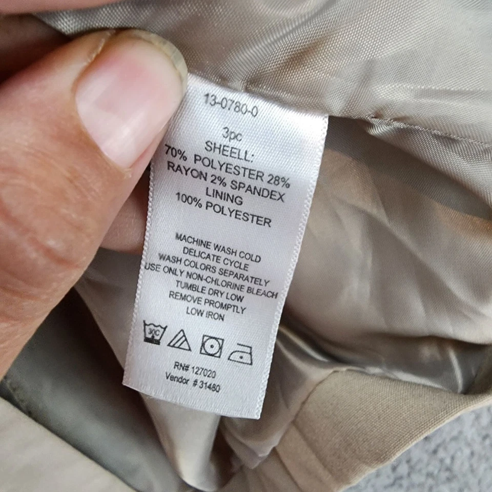 Chadwicks 2 Piece Suit Womens 18W Tan Long Sleeve Jacket High Rise Pants - Изображение 3 из 4