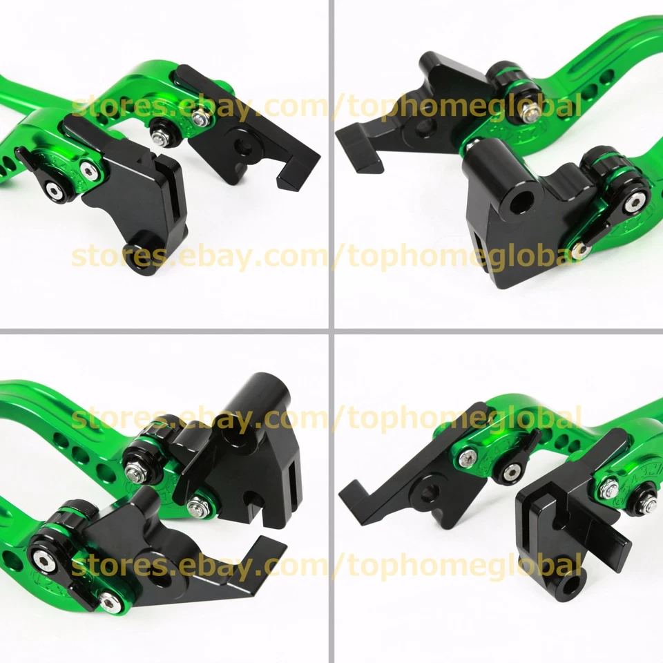 Palancas de freno de embrague corto verde EE. UU. Z300 para Kawasaki Ninja 300 400 2013-2020 Foto 2 de 4