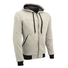 Milwaukee Leather MPM1788 Men's Silver CE Approved Armored Riding Hoodie