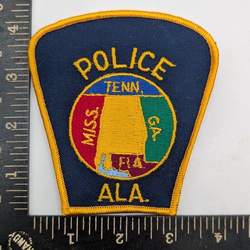 Stck. 2 Alabama Polizei Patch ALA State Karte Design bestickt Strafverfolgung 90er - Bild 2 von 3