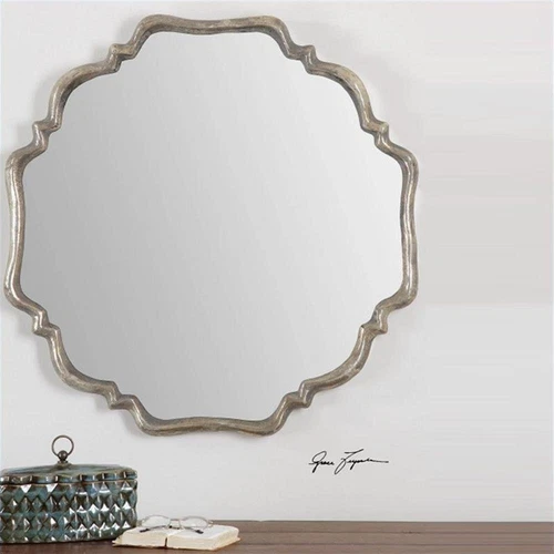 Uttermost Valentia Contemporary Metal and Resin Mirror in Oxidized Silver/Gray - Picture 1 of 4