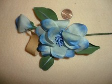 Light and Dark Blue Variegated Millinery Flower - Tagged Germany - Vintage