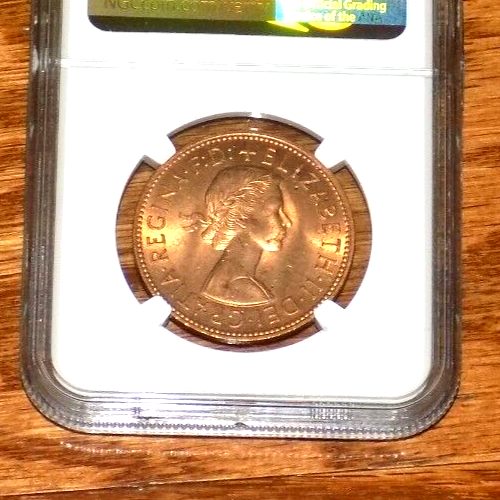 1963 GREAT BRITAIN NGC MS 64 RD BRITISH UK Penny MS64RD Certified Graded Coin - Picture 4 of 4