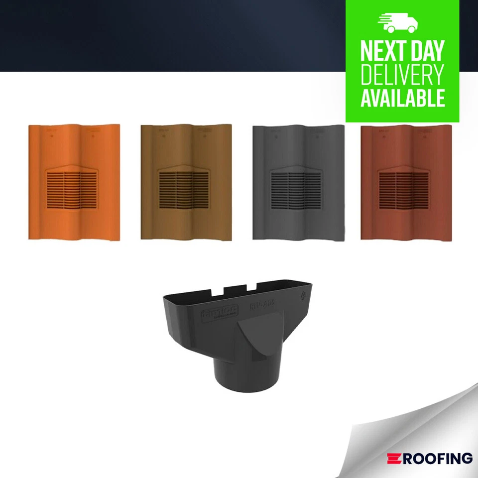 Timloc Double Pantile Tile Vent 332mm x 145mm x 422mm with Adapter RTV-ADS