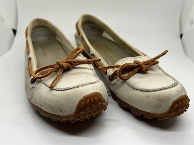 MERRELL Marina Flats mocassini donna taglia 6 5 marrone slip on pelle suola Vibram