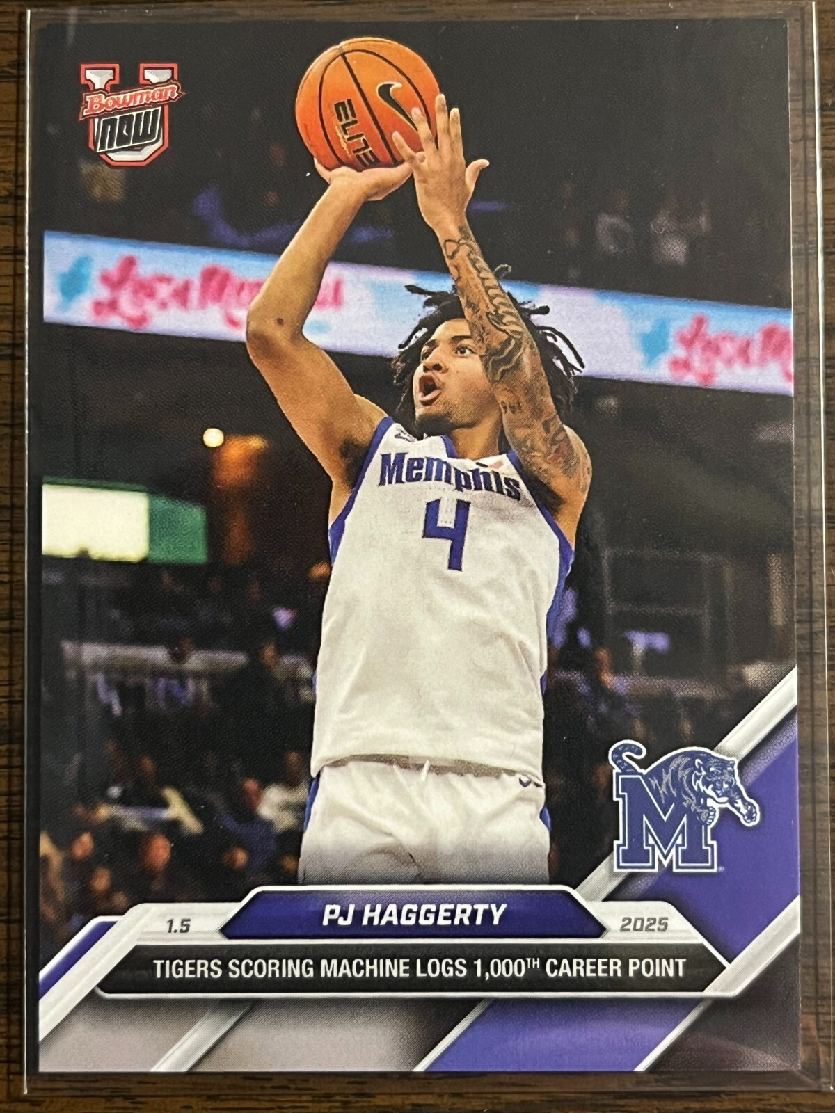 2024-25 Topps Bowman U Now NCAA #41 PJ Haggerty Memphis Tigers