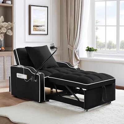 Convertible Sofa Bed 3-in-1 Arm Chair Folding Recliner Sleeper with Phone Holder