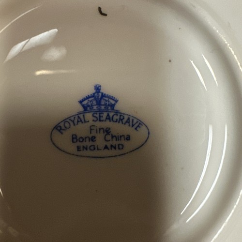 Royal SEAGRAVE Fine Bone China - Taza de té y platillo con bonitas flores azules - Imagen 5 de 5