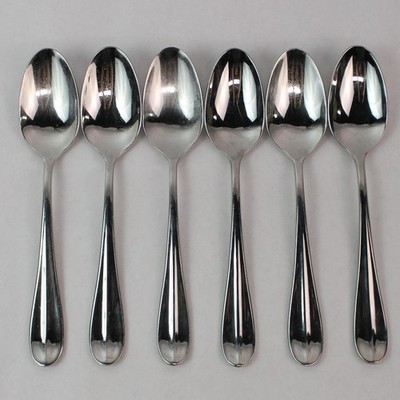 Set Aus 6 Hampton Silversmiths Elaine Ovaler Löffel 8 Zoll 18/10 Edelstahl