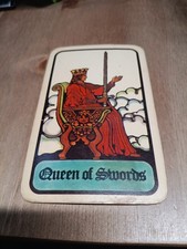 Carte de remplacement unique tarot Hoi Polloi REINE DES ÉPÉES SEULEMENT vintage 1972