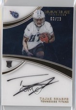 2016 Panini Immaculate Rookie Auto 80/99 Tajae Sharpe #155 Auto 3c4