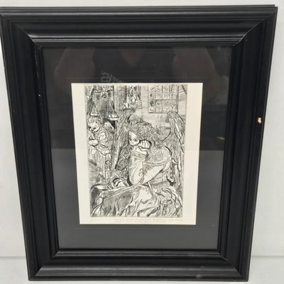 Jerry Di Falco Signed Etching ''Angel with Magic Square'' One of Twelve Prints