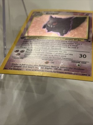 1999 Pokémon TCG Fossil 1st Edition Gengar Holo Rare Card 5/62 HP