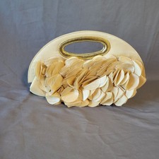 JESSICA McCLINTOCK Fabric Evening Bag Clutch Beige