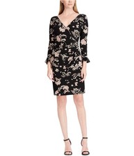 American Living Womens Fallon Wrap Dress, black, 6