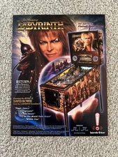 LABYRINTH PINBALL PROMO FLYER 2024 JIM HENSON DAVID BOWIE BARRELS OF FUN