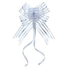 10 PCS 6 Inch Large Silver Pull Bows Gift Wrapping Christmas Wedding Baskets